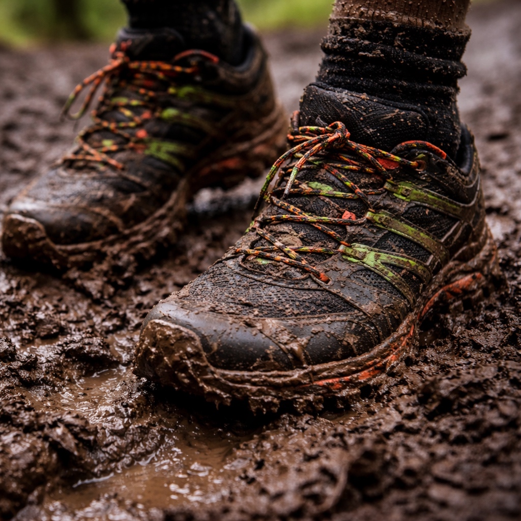 Treaded OCR shoes in mud